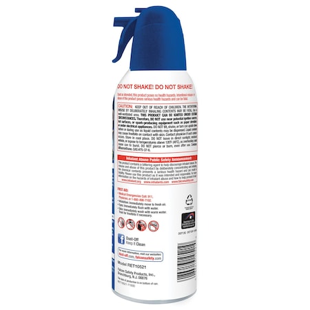 Dust-Off Dust-Off Air Duster - For Keyboard, Notebook, CPU - 10 fl oz - Blue - 2 Pack RET10522